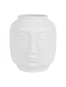 Vase Visage En Céramique Blanc