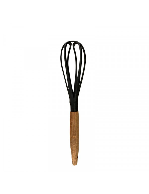 Fouet nylon noir avec manche en bambou